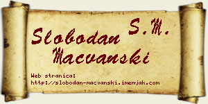 Slobodan Mačvanski vizit kartica